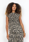Soyacocept Leaf Print Cami, Black and Beige