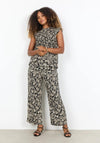 Soyacocept Leaf Print Cami, Black and Beige