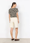 Soyaconcept Leaf Print V-Neck Blouse, Black and Beige
