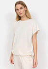 Soyaconcept Banu Jersey Tie Trim Top, Cream