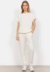Soyaconcept Banu Jersey Tie Trim Top, Cream
