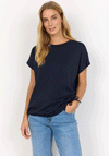 Soyaconcept Banu Jersey Tie Trim Top, Navy