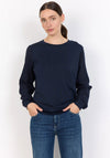 Soyaconcept Banu Broderie Anglaise Sleeve Top, Navy