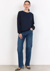 Soyaconcept Banu Broderie Anglaise Sleeve Top, Navy