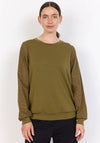 Soyaconcept Banu Broderie Anglaise Sleeve Top, Green