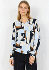 Soyaconcept Felicity Geometric Jersey Top, Blue
