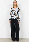 Soyaconcept Felicity Geometric Jersey Top, Blue