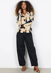 Soyaconcept Felicity Geometric Jersey Top, Beige