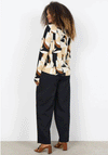 Soyaconcept Felicity Geometric Jersey Top, Beige