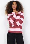 Soyaconcept Barni Striped Crew Neck Top, Red