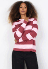Soyaconcept Barni Striped Crew Neck Top, Red