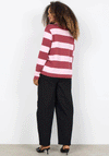 Soyaconcept Barni Striped Crew Neck Top, Red