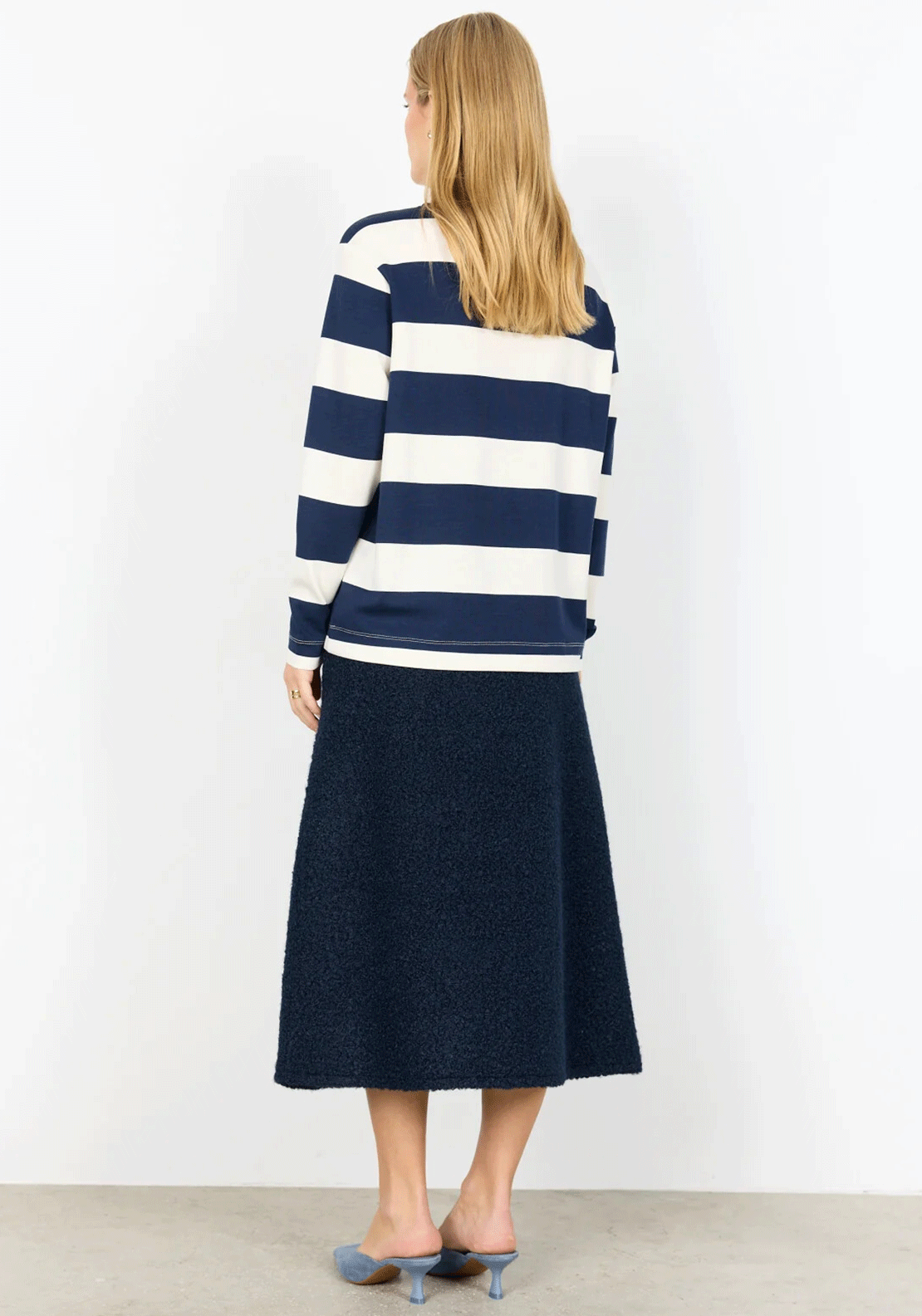Soyaconcept Barni Striped Crew Neck Top, Navy