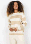 Soyaconcept Barni Striped Crew Neck Top, Beige
