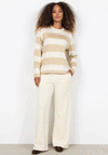 Soyaconcept Barni Striped Crew Neck Top, Beige