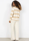 Soyaconcept Barni Striped Crew Neck Top, Beige