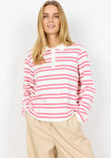 Soyaconcept Barni Striped Polo Top, Pink