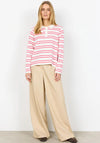Soyaconcept Barni Striped Polo Top, Pink