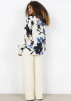Soyaconcept Bene Floral Collar Blouse, Cream and Blue