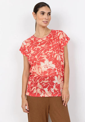 Soyaconcept Geometric T-Shirt, Red Multi