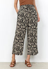 Soyaconcept Leaf Print Casual Trousers, Black and Beige