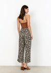 Soyaconcept Leaf Print Casual Trousers, Black and Beige