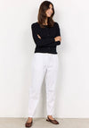 Soyaconcept Akila Tapered Leg Cotton Trousers, White