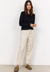 Soyaconcept Akila Tapered Leg Cotton Trousers, Beige