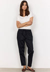Soyaconcept Akila Tapered Leg Cotton Trousers, Black