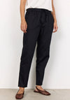 Soyaconcept Akila Tapered Leg Cotton Trousers, Black