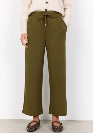 Soyaconcept Banu Straight Leg Jersey Trousers, Green