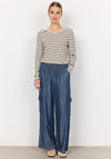 Soyaconcept Ontario Wide Leg Chambray Trousers, Blue