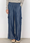 Soyaconcept Ontario Wide Leg Chambray Trousers, Blue