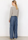 Soyaconcept Ontario Wide Leg Chambray Trousers, Blue