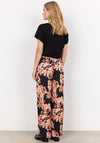 Soyaconcept Peach Floral Satin Wide Leg Trousers, Coral