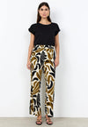 Soyaconcept Botanical Print Wide Leg Trousers, Beige Multi