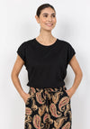 Soyaconcept Capped Sleeve T-Shirt, Black