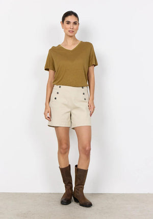 Soyaconcept Emel V-Neck T-Shirt, Olive Green