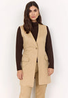 Soyaconcept Vikka Faux Suede Waistcoat, Tan