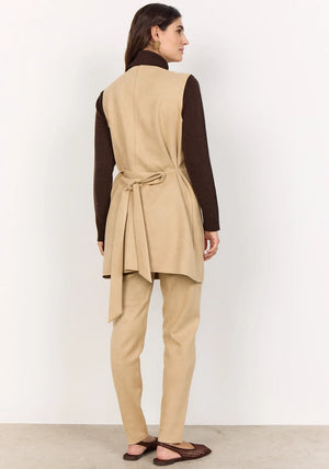 Soyaconcept Vikka Faux Suede Waistcoat, Tan
