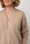 Soyaconcept Banu Quarter Zip Jumper, Beige
