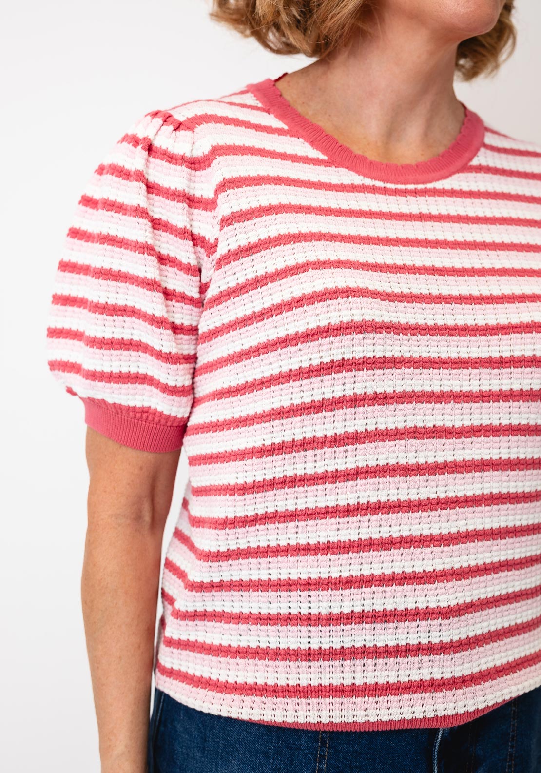 Soyaconcept Camila Striped Knit Top, Pink