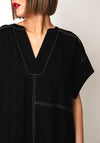 Soyaconcept Paige Contrast Stitch Tunic Dress, Black