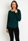 Soyaconcept Button Back Detail Knit Top, Forest Green