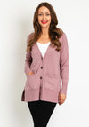 Soyaconcept Button Down Long Knit Cardigan, Pink