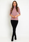 Soyaconcept Roll Neck Short Sleeve Knit Sweater, Pink
