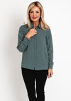 Soyaconcept Drop Hem Geo Print Shirt, Dark Green