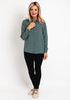 Soyaconcept Drop Hem Geo Print Shirt, Dark Green