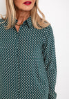Soyaconcept Drop Hem Geo Print Shirt, Dark Green