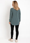 Soyaconcept Drop Hem Geo Print Shirt, Dark Green